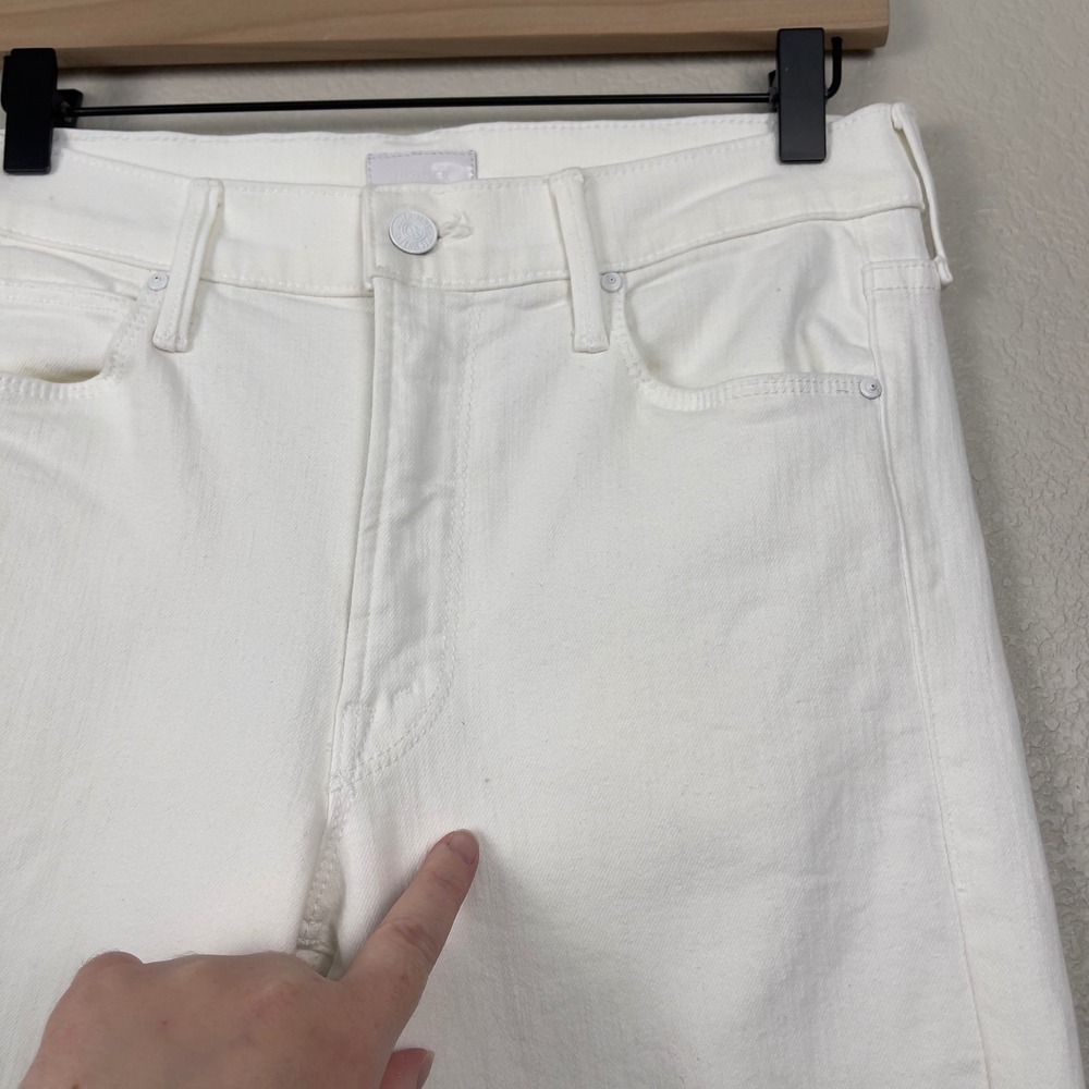 MOTHER The Mid Rise Dazzler Ankle Jeans 28 White Fairest Of Them All Slim - Picture 7 of 16